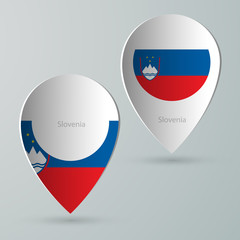 paper of map marker for maps slovenia