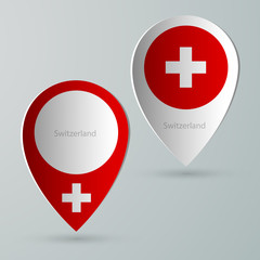 paper of map marker for maps switzerland