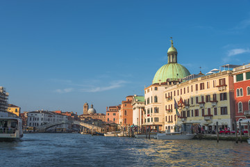 Fototapeta premium Early evening with sunset at amazing Venice, Italy, cityscape