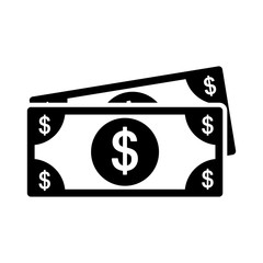 cash money icon black on white background