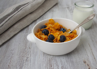 Healthy breakfast muesli with blueberry 