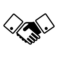 agreement handshake icon black on white background