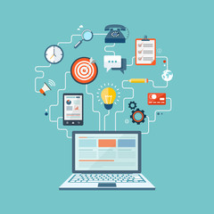 SEO technology flat illustration