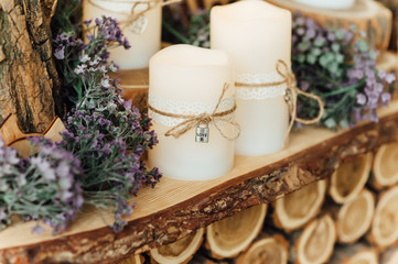 Wedding decorations with candles.