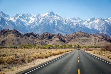 Empty road on the way to South Lake Tahoe, California, USA