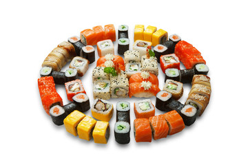 Set of sushi maki and rolls isolated. © Prostock-studio