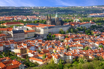 Fototapeta na wymiar Prague Castle and Saint Vitus Cathedral, Czech Republic. Panoram