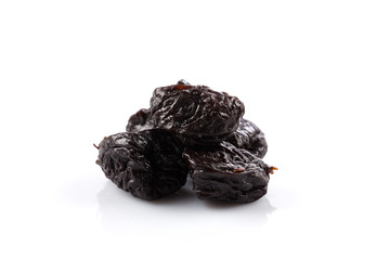 Dried plum - prunes isolated