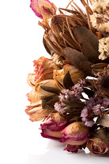 Decoration of dried flowers - roses