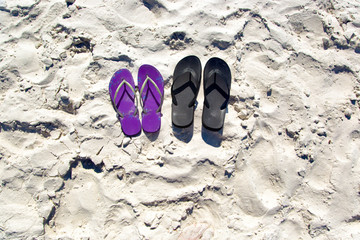 Flip flops in the sand