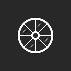 Fototapeta premium Round form house window design sign simple icon on background