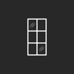 Standart house window design sign simple icon on background