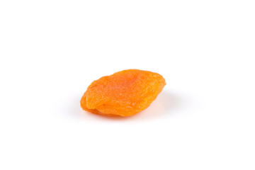 Dried apricots on white background