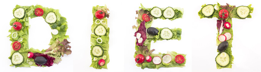 Word diet made of salad