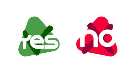 Yes or No. Simple vector graphic icons