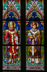 Obraz na płótnie Canvas Stained Glass - Saint Clement and Saint Leo