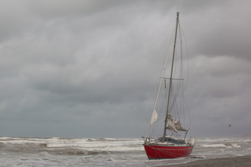Abandoned sailboat