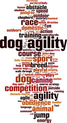 Obraz premium Dog agility word cloud concept. Vector illustration
