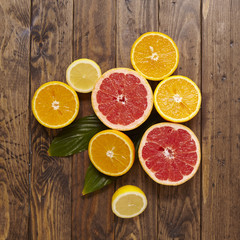 Fototapeta na wymiar Citrus fruit slices