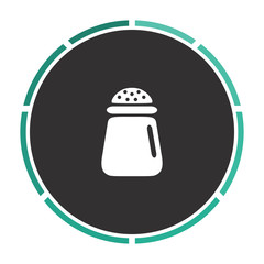 salt Simple flat white vector pictogram on black circle. Illustration icon