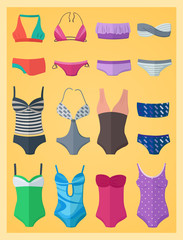 Swimwear made in flat design