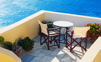 Santorini island landscape of famous Oia village, Greece