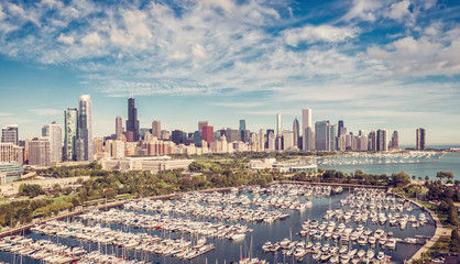 Chicago Downtown Skyline aerial view © marchello74