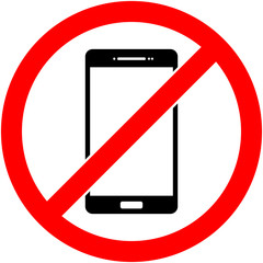 No phone, telephone, cellphone and smartphone prohibited symbol. Sign indicating the prohibition or rule. Warning and forbidden. Flat design. Vector illustration. Easy to use and edit. EPS10.