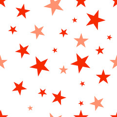 Obraz premium Seamless background with red stars. Vector pattern. EPS 10.