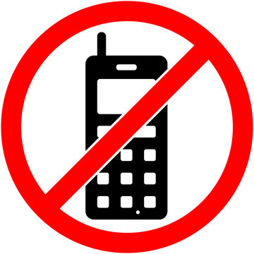 No phone, telephone, cellphone and smartphone prohibited symbol. Sign indicating the prohibition or rule. Warning and forbidden. Flat design. Vector illustration. Easy to use and edit. EPS10.