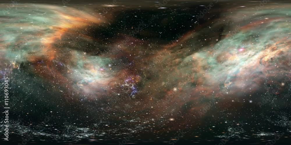 Sticker 360 vr space 3004: virtual reality video of flying through star fields in space (loop). designed to 