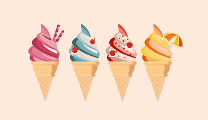 Ricos cucuruchos de helado para el verano