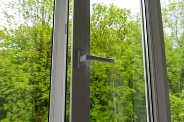opened plastic vinyl window