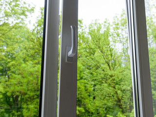 opened plastic vinyl window
