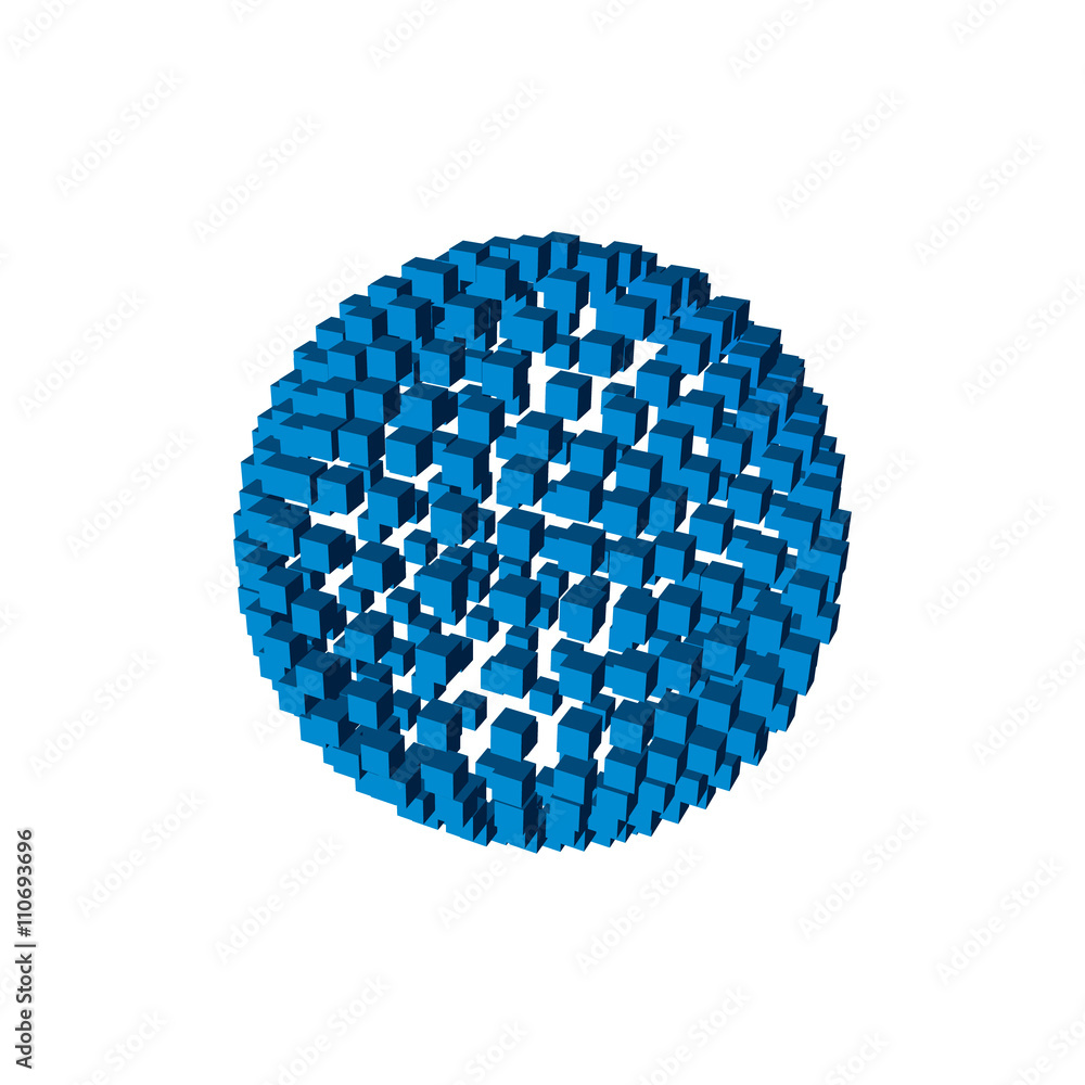 Wall mural abstract 3d sphere from cubes.vector illustration.