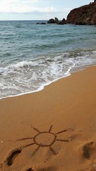 Sonne im Strand auf den Balearen