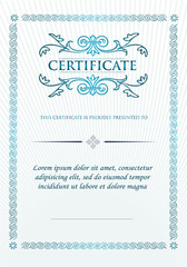 Elegant Classic Certificate of achievement. Vintage frames and border. 