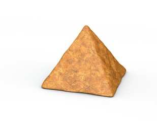 Stone isolated on white background.Stone pyramid.