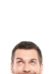 Cheerful guy is expressing his curiosity