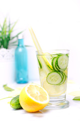 detox water with cucumber and lemon