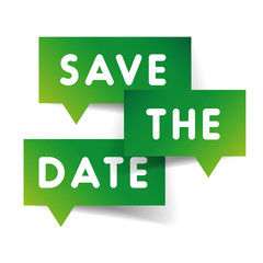Save the date speech bubble vector
