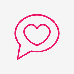 love like heart sign thin line icon