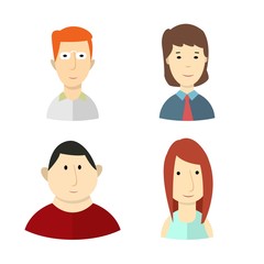 A set of avatars of young people. Eps 10. Image. logo. Sign. Flat design.