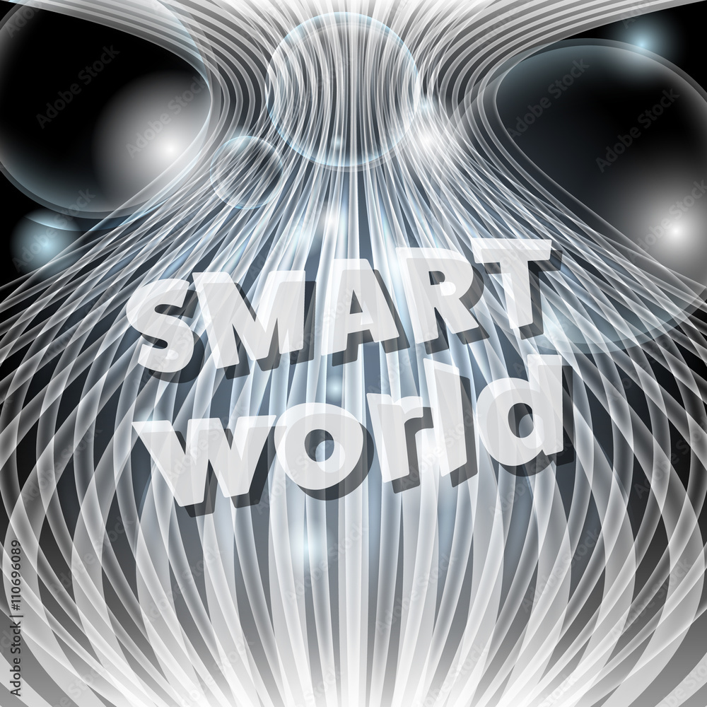 Poster vector modern abstract background with transparent bubbles and s