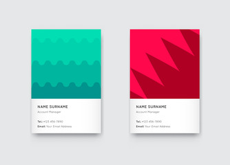 Vector Bright Trendy Vertical Business Card Set