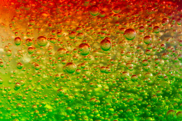 air bubbles in a colorful jelly