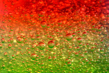 air bubbles in a colorful jelly