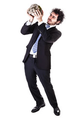 Obraz premium lifting a heavy rock