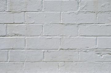 Brick wall painted white