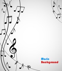 Abstract musical background with notes
